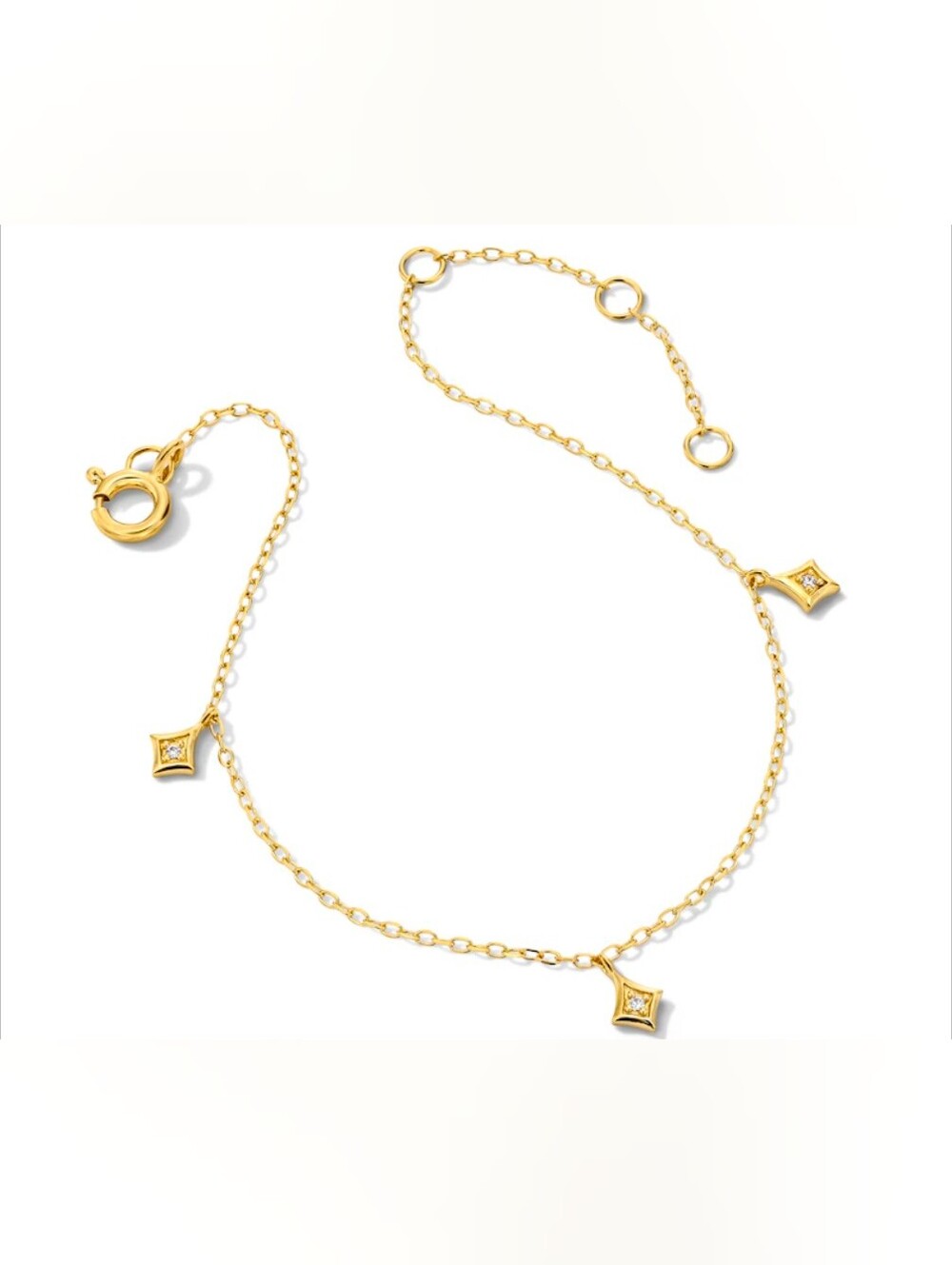 Lab-Grown Diamond-Accent Rhombus Dangle Station Bracelet